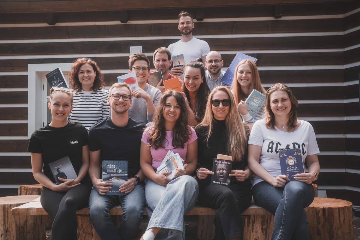 Group of happy readers