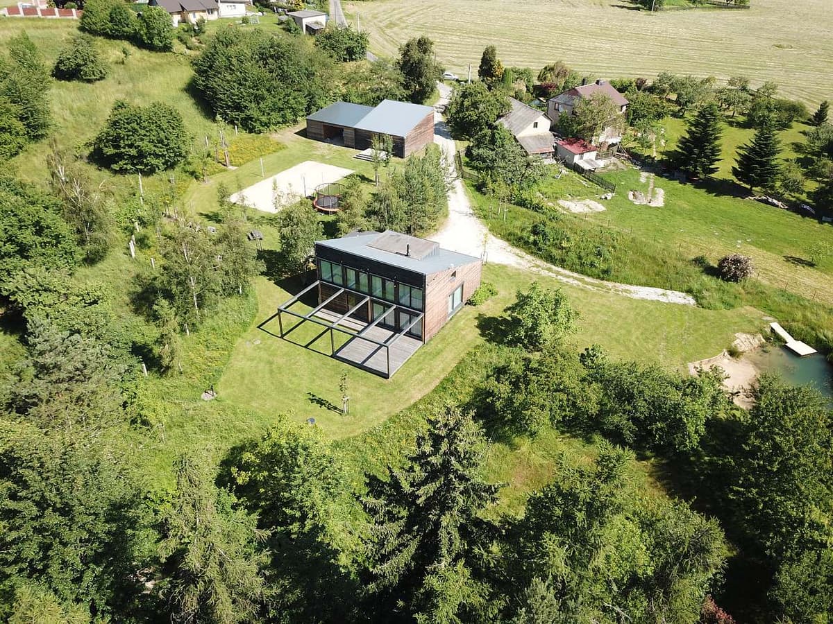 Aerial view of Orlov retreat